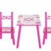 Wooden Flowers Table and Chair Set Kids Childs Studying Painting Home School