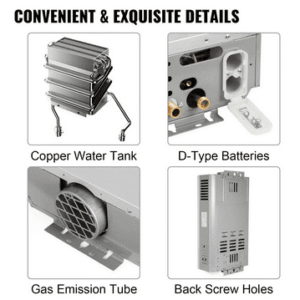 10L Propane Gas Hot Water Heater – Tankless Instant Heating System for Bathroom, RV, Camping