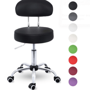 swivel stool with backrest Roller Stool, Work Stool, Height-Adjustable 47-60 Cm, Swivel Stool with Wheels, Office Chair, Swivel Chair, Cosmetic Stool