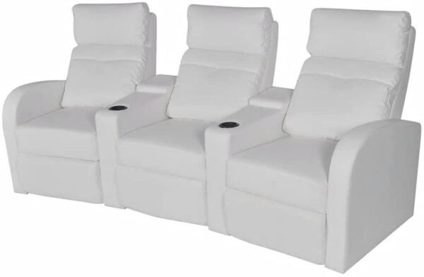 White 3-Seater LeatherÂ Sofa for Home