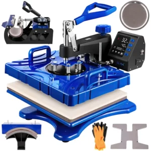 12x15-Inch 6-in-1 Heat Press Machine – Multi-Functional Sublimation Printer for T-Shirts, Shoes, Mugs & More