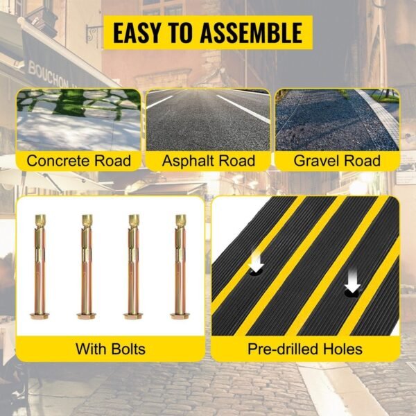1 & 2 Piece Heavy-Duty Rubber Driveway Curb Ramp – Durable Threshold Ramp for Cars, Trucks, SUVs – Smooth Access & Protection Against Curb Damage - Image 5
