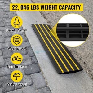 1 & 2 Piece Heavy-Duty Rubber Driveway Curb Ramp – Durable Threshold Ramp for Cars, Trucks, SUVs – Smooth Access & Protection Against Curb Damage