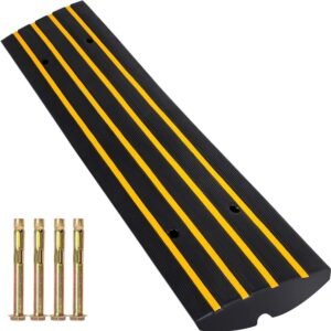1 & 2 Piece Heavy-Duty Rubber Driveway Curb Ramp – Durable Threshold Ramp for Cars, Trucks, SUVs – Smooth Access & Protection Against Curb Damage