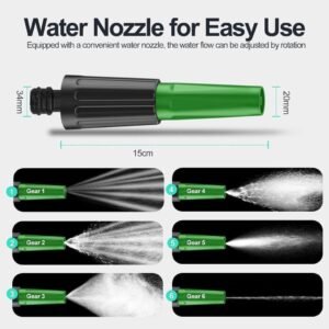 100ft Stainless Steel Garden Hose Pipe – Heavy-Duty Metal Water Hose with 2 Spray Nozzles for Yard and Outdoor Use