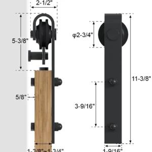 10FT Sliding Barn Door Hardware Kit – Double Door J-Style Track & Roller System with Full Accessory Set
