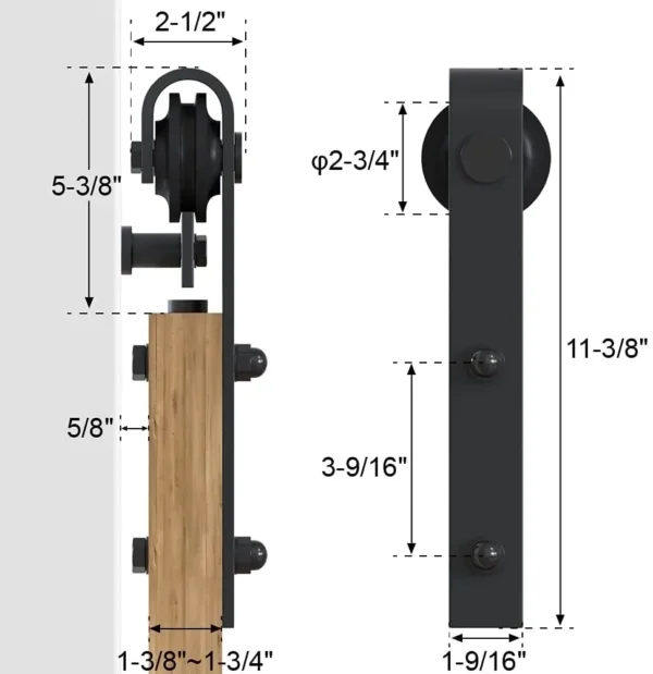 10FT Sliding Barn Door Hardware Kit – Double Door J-Style Track & Roller System with Full Accessory Set - Image 33