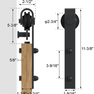 10FT Sliding Barn Door Hardware Kit – Double Door J-Style Track & Roller System with Full Accessory Set