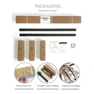 10FT Sliding Barn Door Hardware Kit – Double Door J-Style Track & Roller System with Full Accessory Set