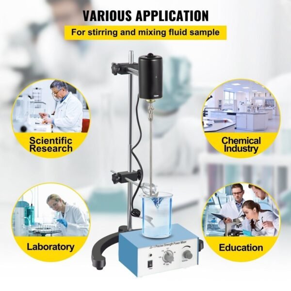 100W Electric Overhead Stirrer Mixer, 0-2000 RPM – Precision Overhead Mixing for Laboratory and Industrial Applications - Image 2
