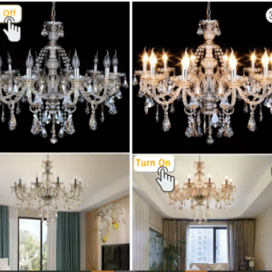 "10-Light Modern Crystal Glass Chandelier – Cognac Color Hanging Ceiling Light Fixture for Wedding & Event Decor