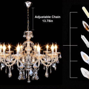 "10-Light Modern Crystal Glass Chandelier – Cognac Color Hanging Ceiling Light Fixture for Wedding & Event Decor