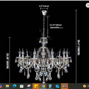 "10-Light Modern Crystal Glass Chandelier – Cognac Color Hanging Ceiling Light Fixture for Wedding & Event Decor