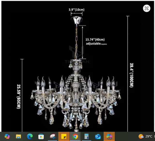 "10-Light Modern Crystal Glass Chandelier – Cognac Color Hanging Ceiling Light Fixture for Wedding & Event Decor - Image 5