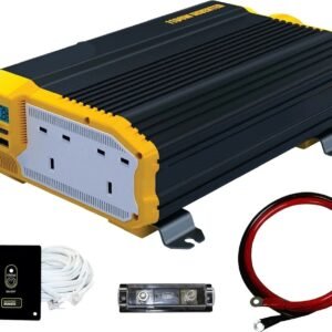 1100W 12V to 230V Power Inverter – Modified Sine Wave DC to AC Converter with AC Outlets & Installation Kit