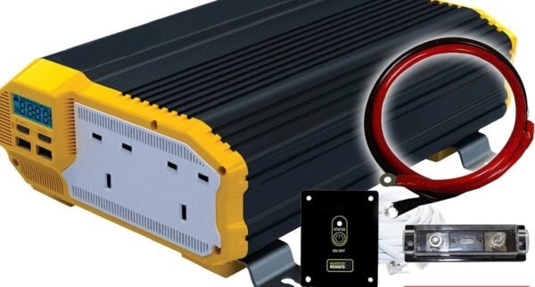 1100W 12V to 230V Power Inverter – Modified Sine Wave DC to AC Converter with AC Outlets & Installation Kit - Image 10