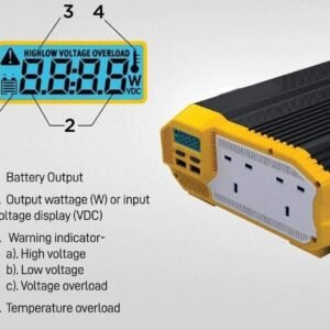 1100W 12V to 230V Power Inverter – Modified Sine Wave DC to AC Converter with AC Outlets & Installation Kit