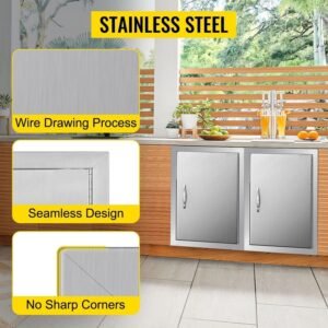 14×20″ Single-Walled Stainless Steel Island Access Door – Perfect for Kitchen and BBQ Applications