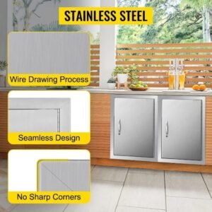14×20″ Single-Walled Stainless Steel Island Access Door – Perfect for Kitchen and BBQ Applications
