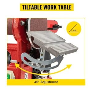 1420 r/min Adjustable Electric Bench Belt Sander  4 x 36 with 6 Disc Includes 4 Rubber Foot Pads & Combo
