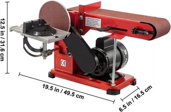 1420 r/min Adjustable Electric Bench Belt Sander  4 x 36 with 6 Disc Includes 4 Rubber Foot Pads & Combo - Image 5