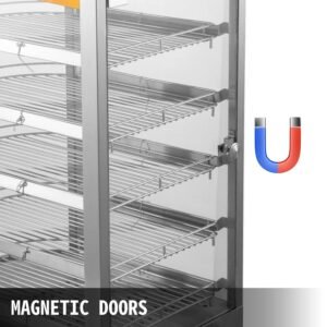 14-Inch Commercial Food Warmer with Magnetic Door – Pastry & Pizza Display Cabinet for Cafes and Restaurant