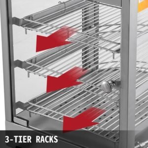 14-Inch Commercial Food Warmer with Magnetic Door – Pastry & Pizza Display Cabinet for Cafes and Restaurant