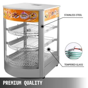 14-Inch Commercial Food Warmer with Magnetic Door – Pastry & Pizza Display Cabinet for Cafes and Restaurant