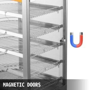 14-Inch Commercial Food Warmer with Magnetic Door – Pastry & Pizza Display Cabinet for Cafes and Restaurant