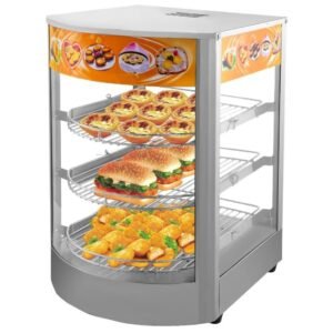 14-Inch Commercial Food Warmer with Magnetic Door – Pastry & Pizza Display Cabinet for Cafes and Restaurant