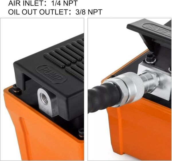 10000 PSI Air Hydraulic Foot Pump with 2.3L Reservoir Hose  Spray Gun Adjustable 700 kgcm Pressure Range 0.71 Heavy  Duty Industrial Pump for Lifting, Moving  Machinery Upgrades - Image 19