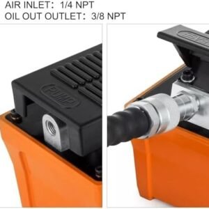 10000 PSI Air Hydraulic Foot Pump with 2.3L Reservoir Hose  Spray Gun Adjustable 700 kgcm Pressure Range 0.71 Heavy  Duty Industrial Pump for Lifting, Moving  Machinery Upgrades