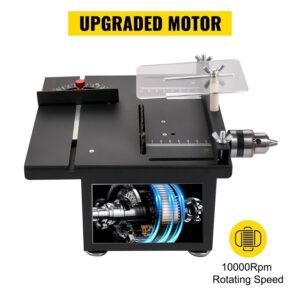 "150W Mini Table Saw, 10,000RPM Portable Cutting Machine with Stepless Speed, 0–90° Angle, 1.3in Depth – Compact DIY Tool for Wood, Metal, Plastic"