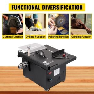 "150W Mini Table Saw, 10,000RPM Portable Cutting Machine with Stepless Speed, 0–90° Angle, 1.3in Depth – Compact DIY Tool for Wood, Metal, Plastic"