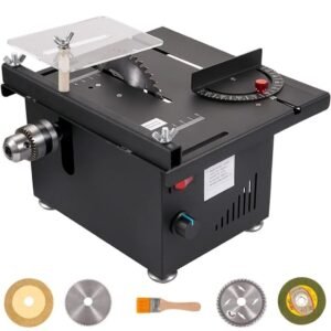 "150W Mini Table Saw, 10,000RPM Portable Cutting Machine with Stepless Speed, 0–90° Angle, 1.3in Depth – Compact DIY Tool for Wood, Metal, Plastic"