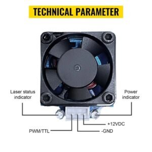 12V 5.5W CNC Laser Module with 450nm wavelength delivers precise engraving and cutting, ideal for wood, acrylic, leather, and DIY CNC projects.