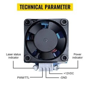 12V 5.5W CNC Laser Module with 450nm wavelength delivers precise engraving and cutting, ideal for wood, acrylic, leather, and DIY CNC projects.