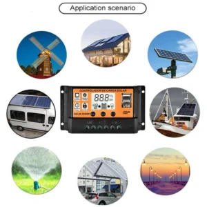12V/24V Solar Charge Controller 10A–100A | Auto Battery Charger with Dual USB Ports
