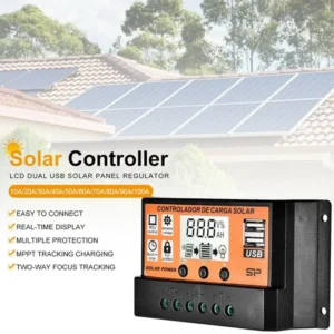12V/24V Solar Charge Controller 10A–100A | Auto Battery Charger with Dual USB Ports