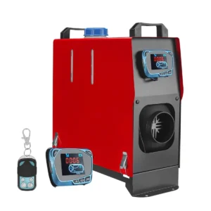 12V Diesel Air Heater with LCD switch and remote control provides fast, efficient heating with 1 air outlet. Perfect for RVs, trucks, buses, cars, SUVs, and caravans.
