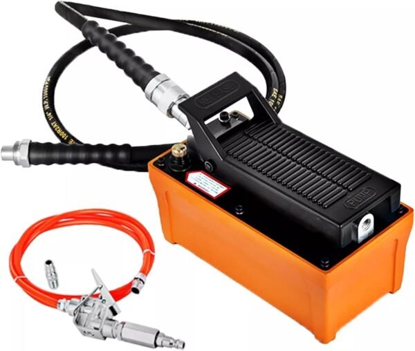 10000 PSI Air Hydraulic Foot Pump with 2.3L Reservoir Hose  Spray Gun Adjustable 700 kgcm Pressure Range 0.71 Heavy  Duty Industrial Pump for Lifting, Moving  Machinery Upgrades